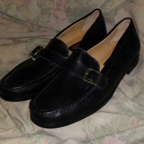 Black Leather Coach Loafers - Picture 1 of 8